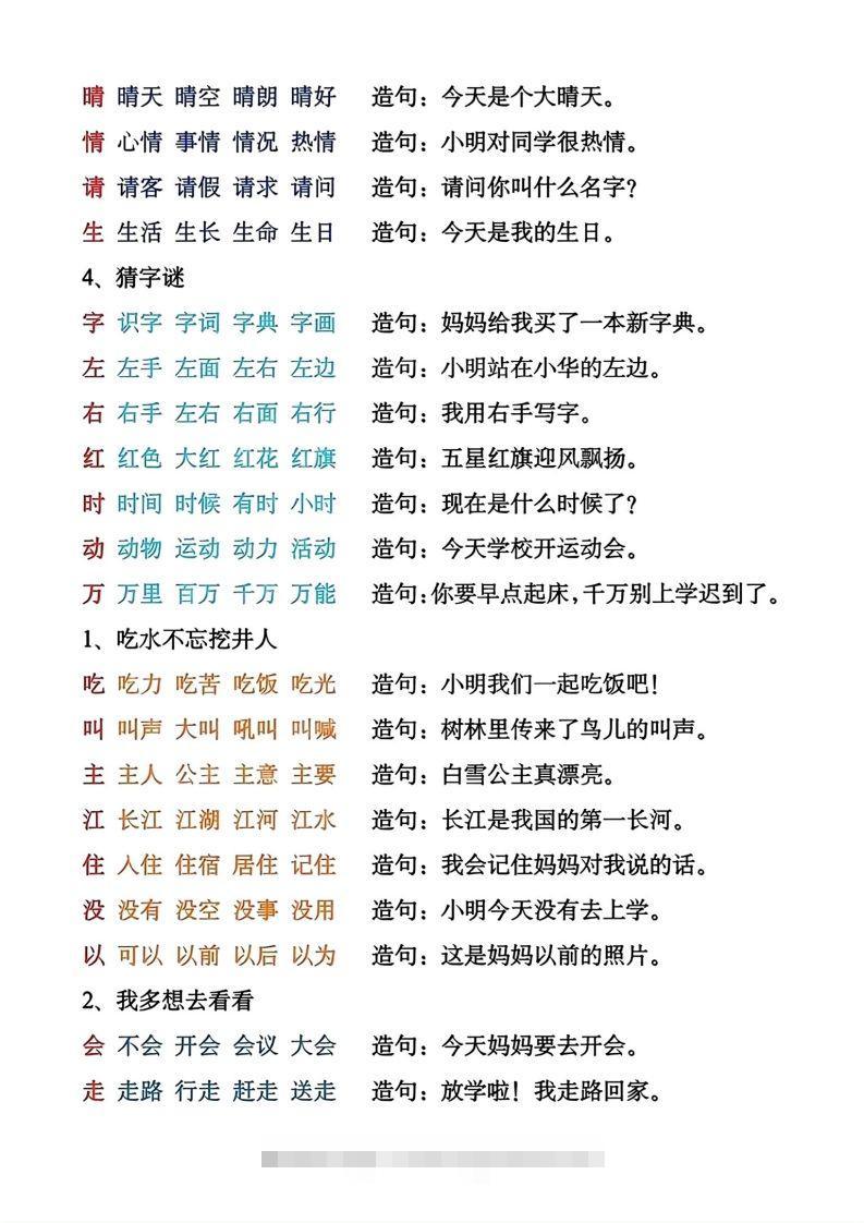 图片[2]-一年级下册生字组词造句-资源V站