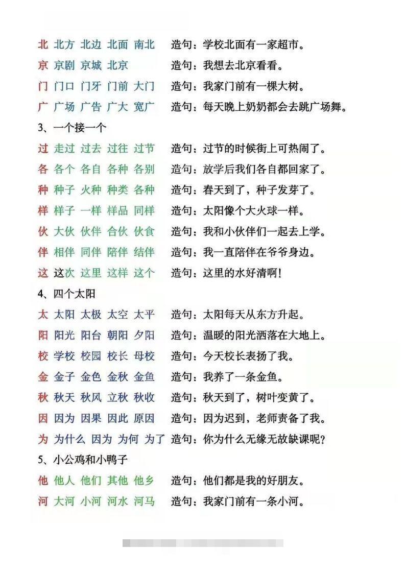 图片[3]-一年级下册生字组词造句阅读本_去水印-资源V站