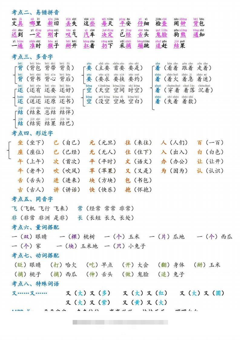 图片[2]-一下语文第七单元考点总结-资源V站