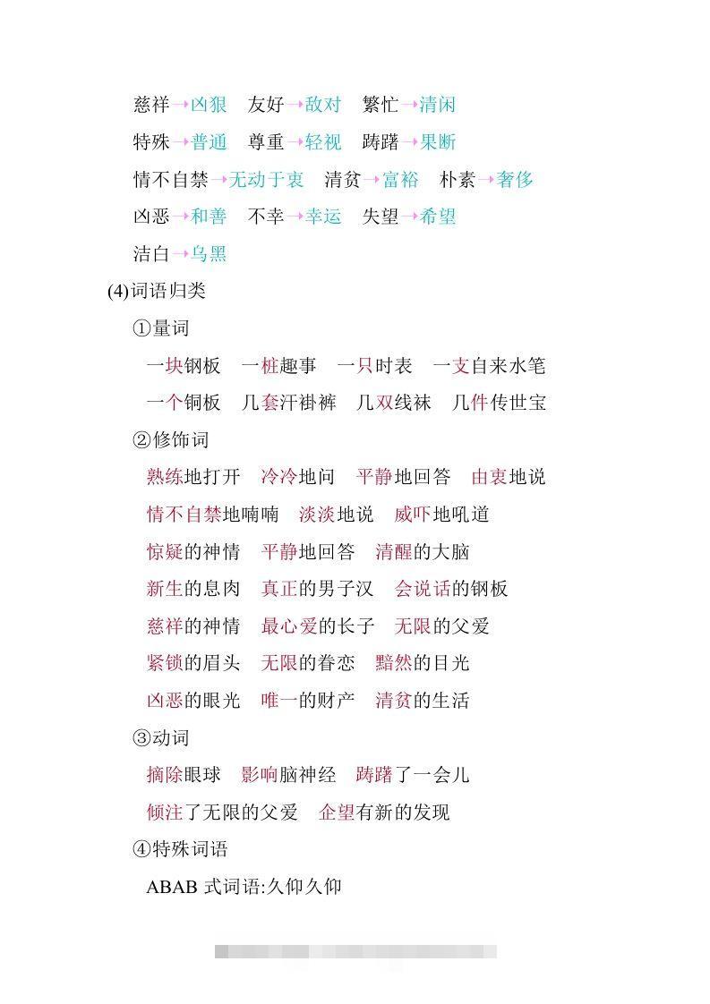 图片[3]-五年级语文下册第四单元知识小结（部编版）-资源V站