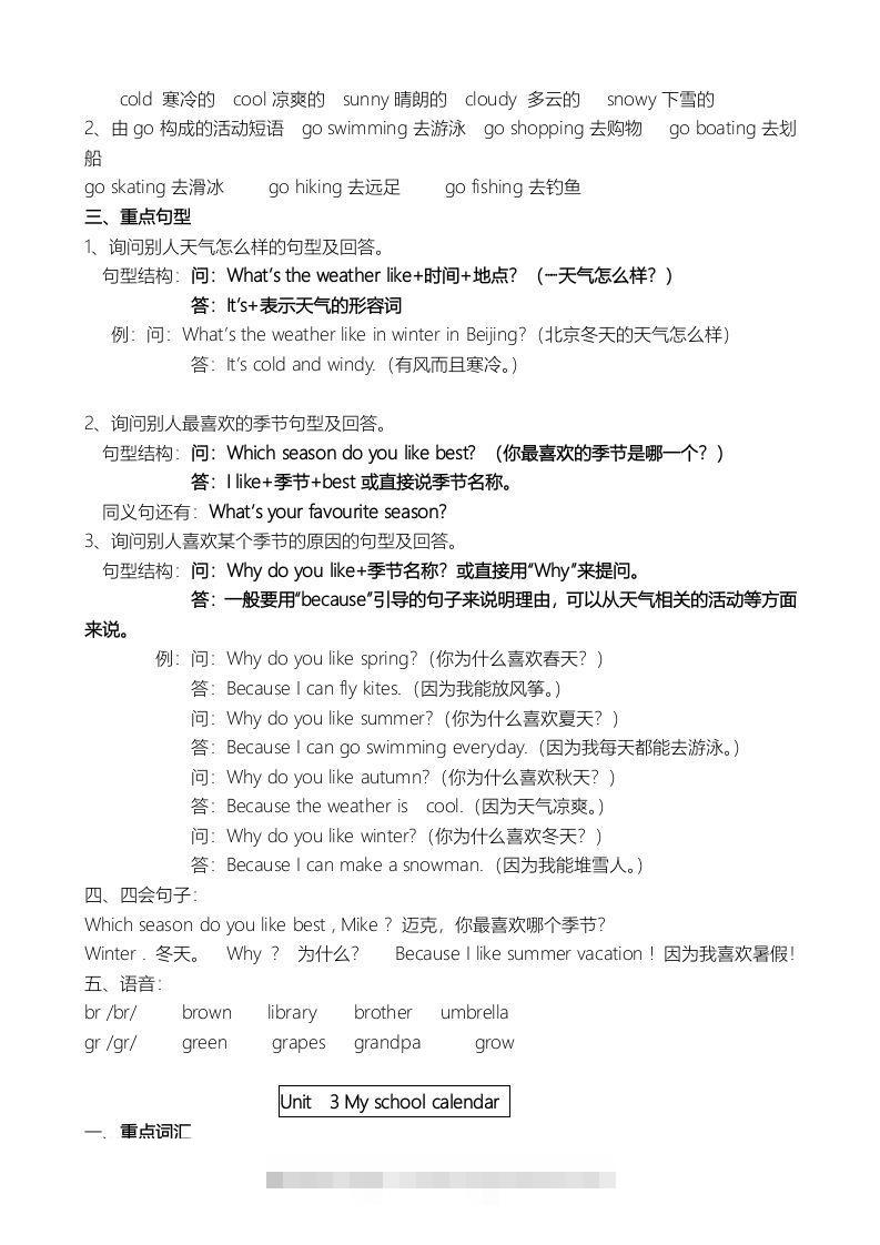 图片[3]-五年级英语下册单元知识点（人教PEP版）-资源V站