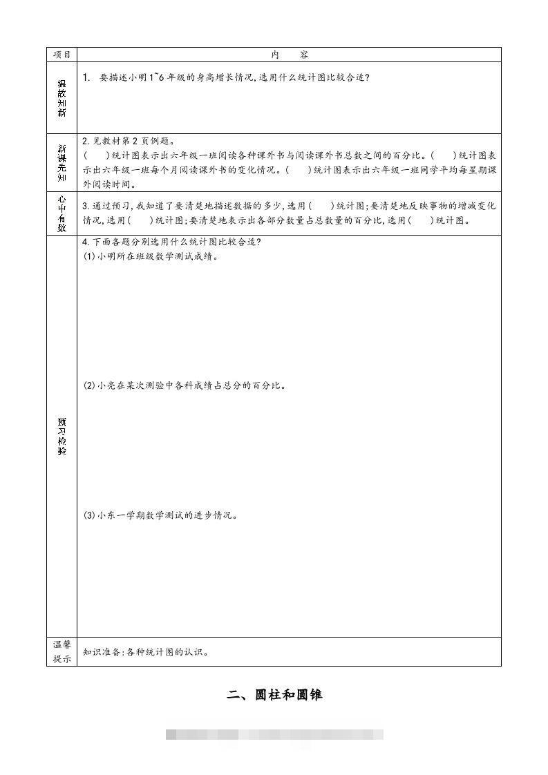 图片[2]-六年级数学下册预习单（苏教版）-资源V站