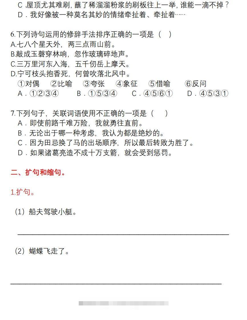 图片[2]-5年级句子专项练习-资源V站