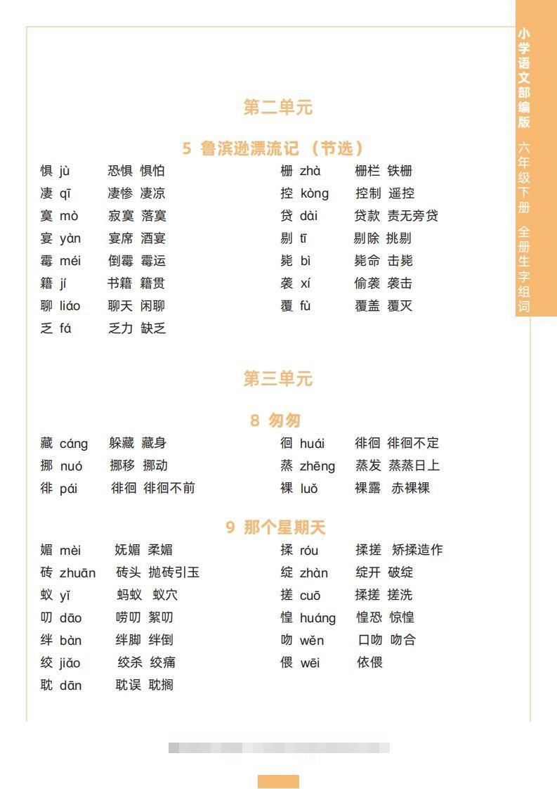 图片[2]-六下语文全册生字组词-资源V站