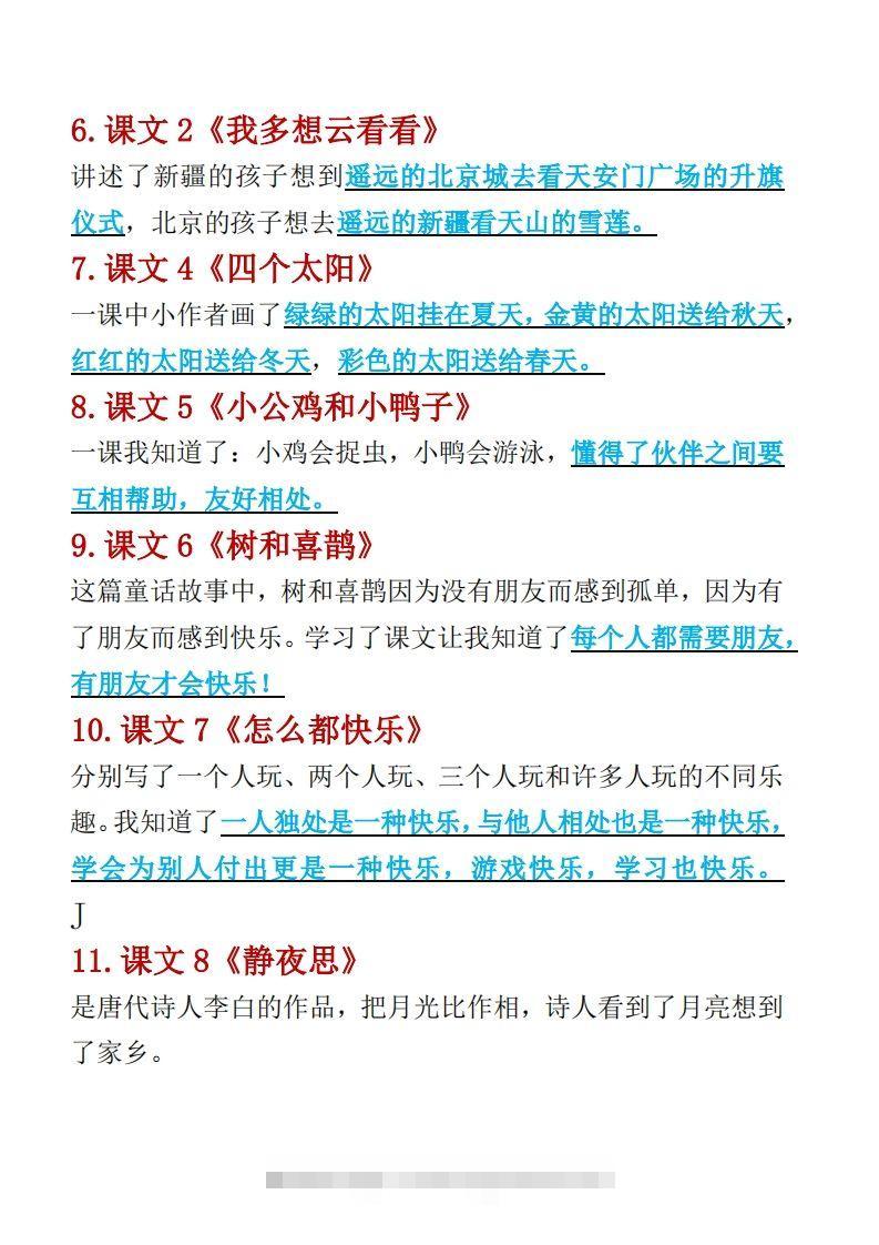 图片[2]-一年级下册语文重点考点汇总（复习必备）-资源V站