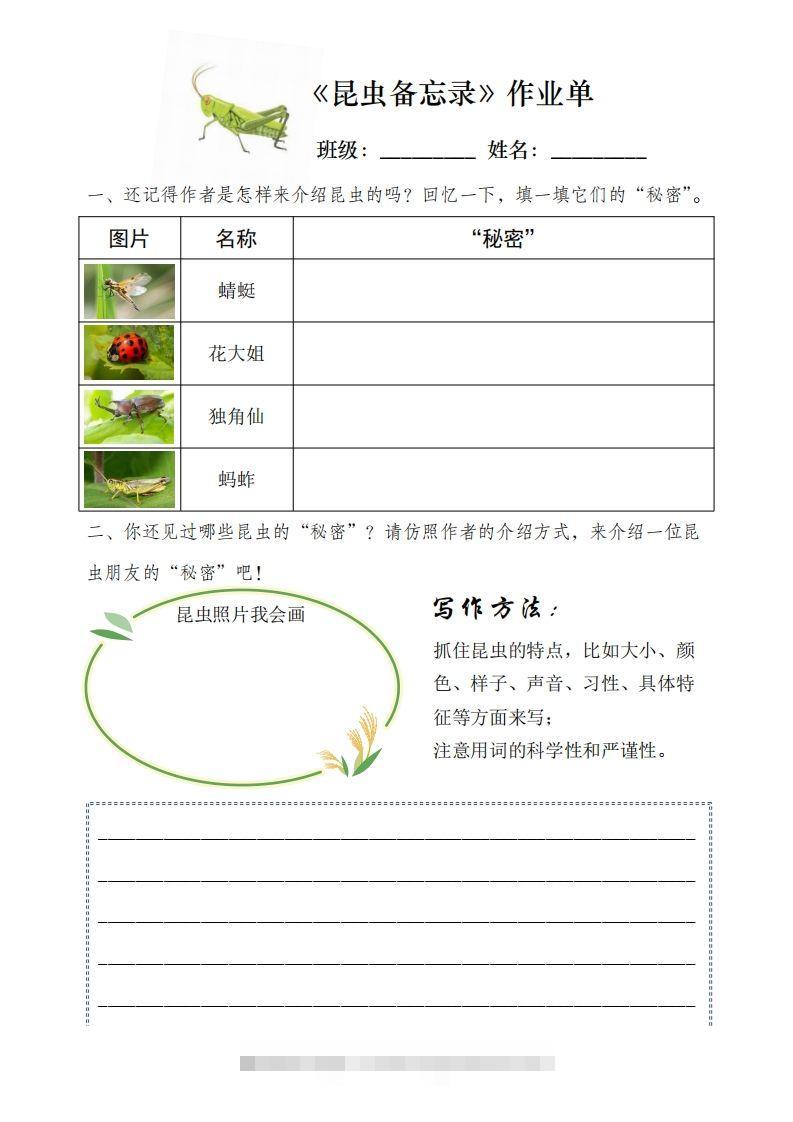 图片[3]-三（下）语文每课作业单-资源V站