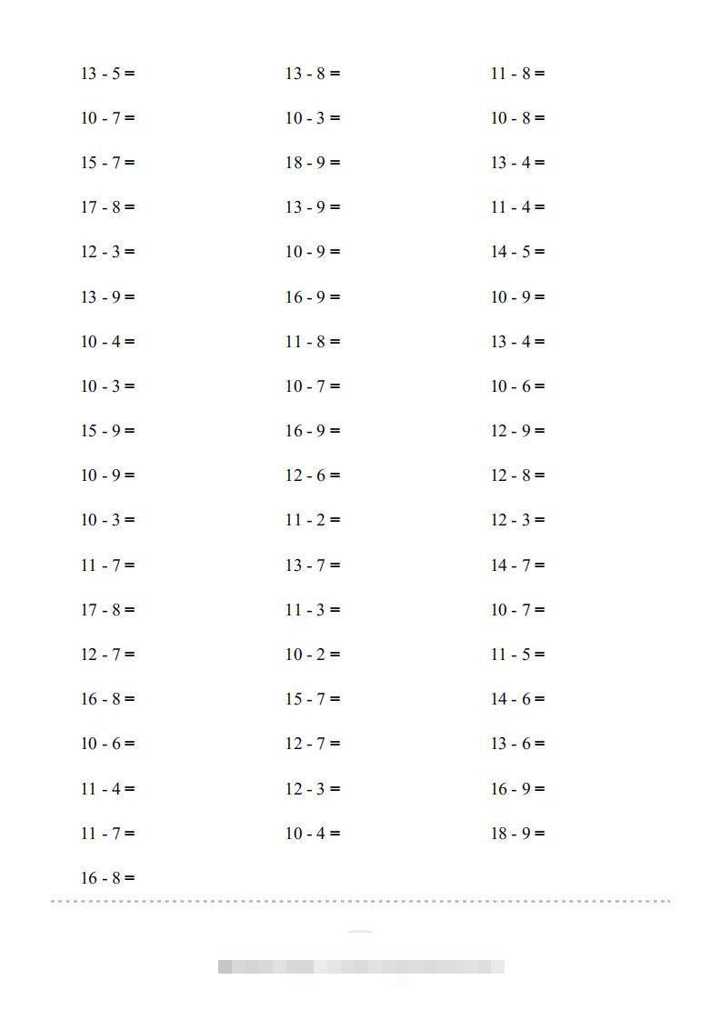 图片[2]-一年级数学上册20以内的退位减法)3000题（人教版）(1)-资源V站