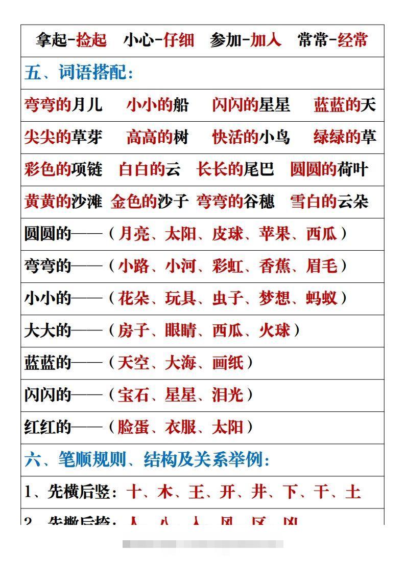 图片[3]-【重点易考复习总结】一上语文-资源V站