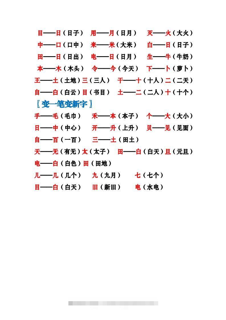 图片[2]-一上语文加加减减变新字梳理汇总+专项练习-资源V站