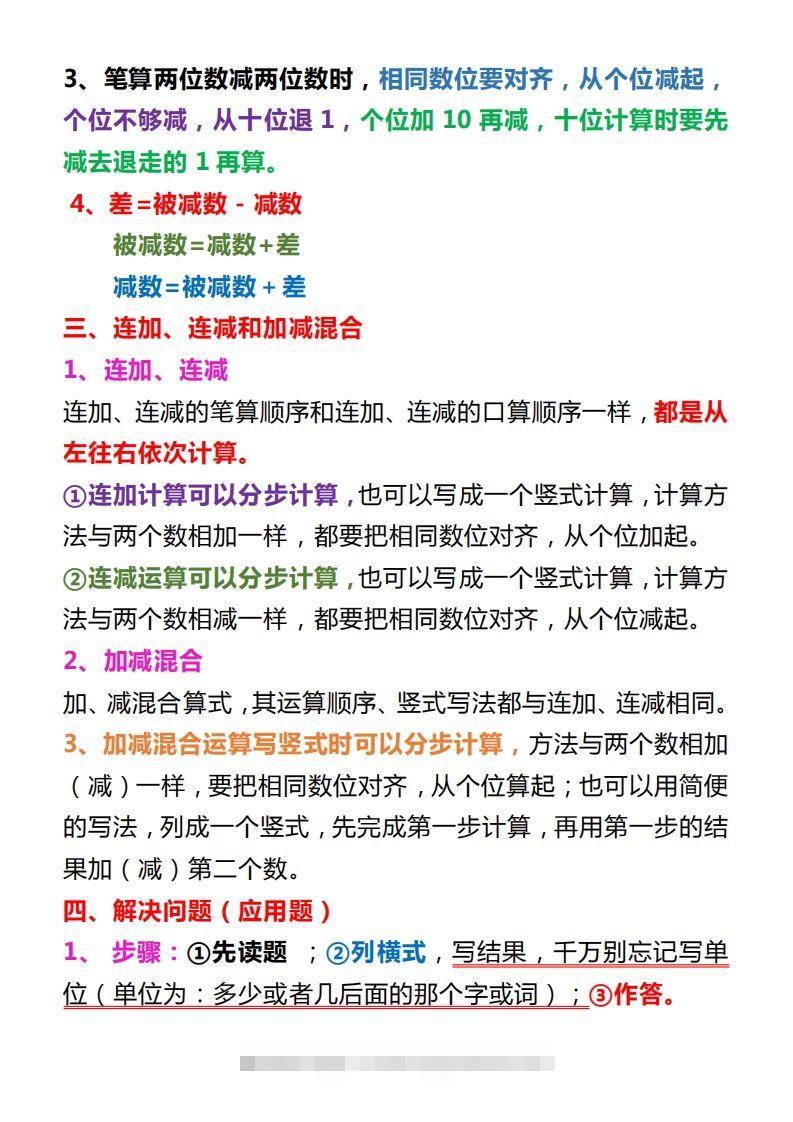 图片[3]-【人教版】二上数学重点知识点汇总预习-资源V站