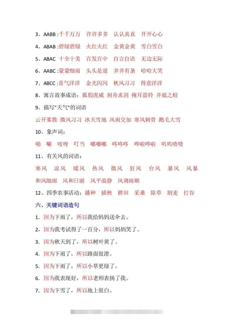 图片[3]-【全册重点知识汇总】二上语文-资源V站