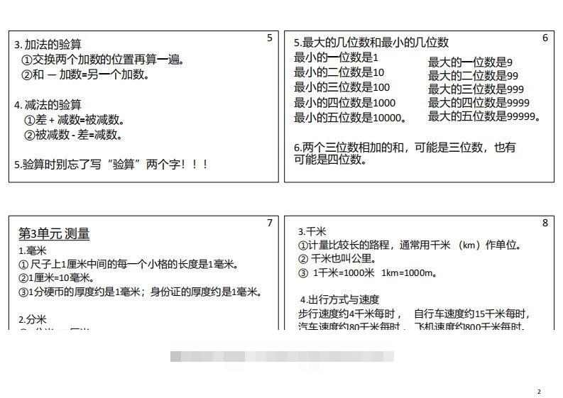 图片[2]-【人教三年级】数学上册必背笔记-资源V站