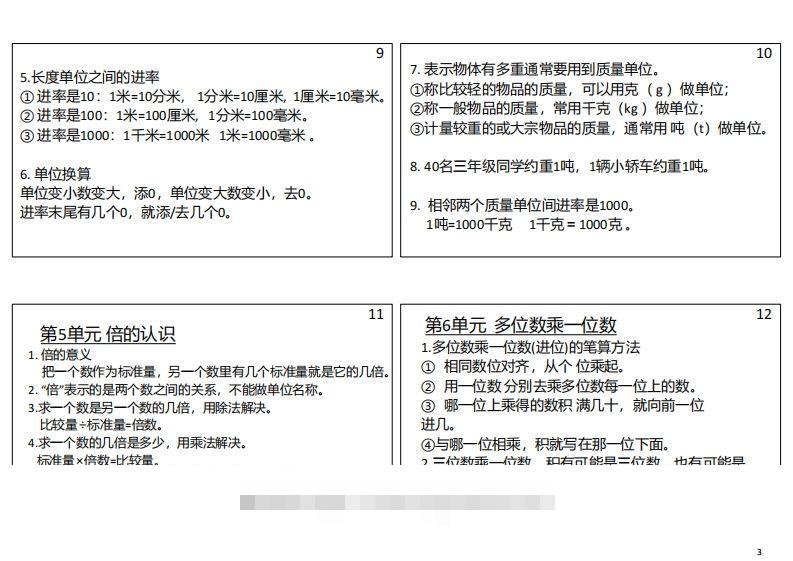 图片[3]-【人教三年级】数学上册必背笔记-资源V站