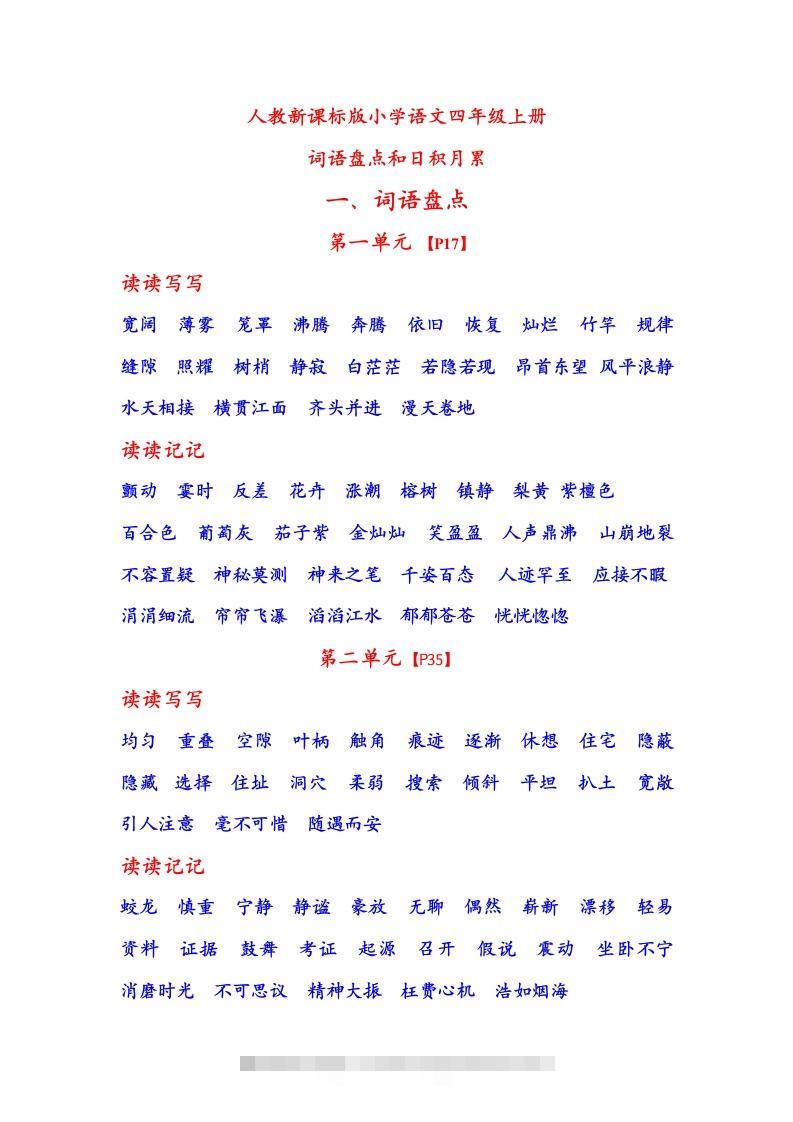 四年级语文上日积月累-资源V站
