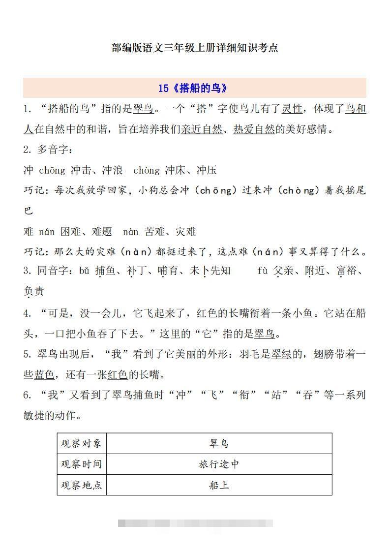 三（上）语文第5单元自编知识点-资源V站