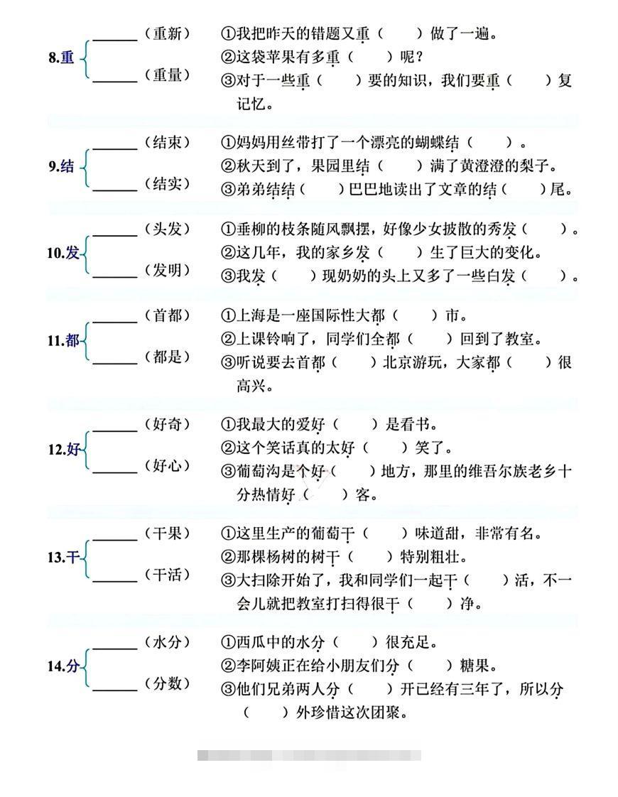图片[2]-【必会多音字专项练习】二上语文-资源V站