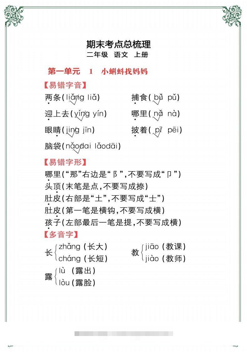 【考点总梳理57页】二上语文-资源V站