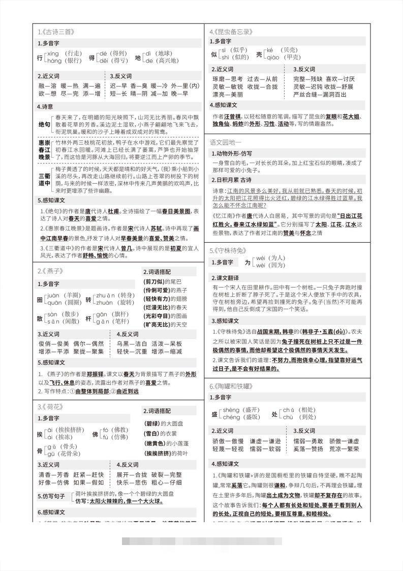 【语文寒假预习】三年级下册写字表课课贴（第二版）-资源V站