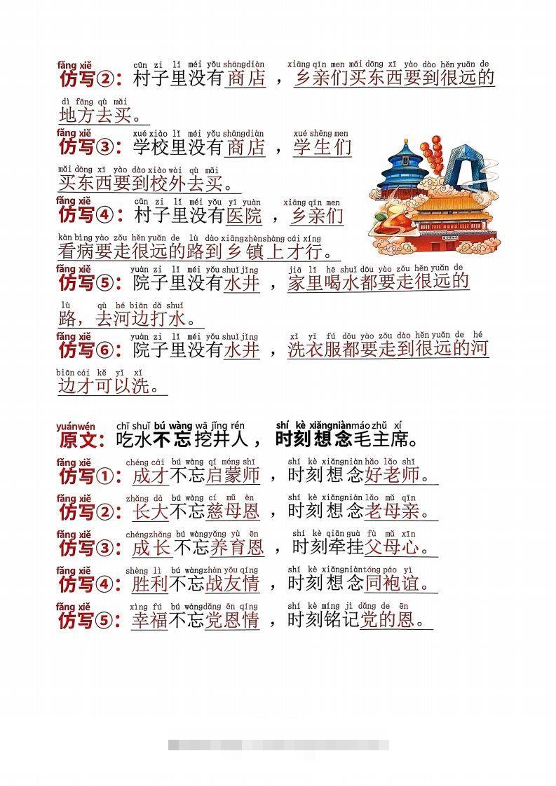 图片[2]-【25年一下语文必考仿写句子（全册课内句子仿写）20页-资源V站