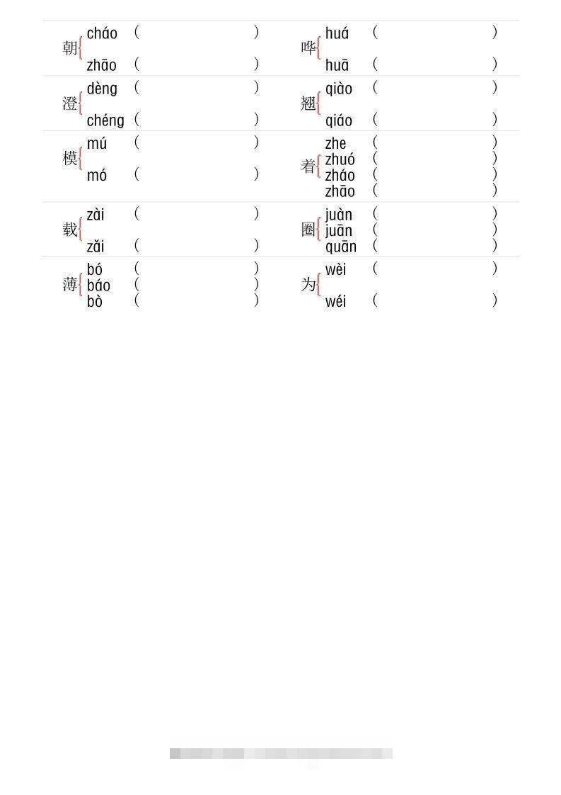 图片[2]-【多音字专项训练】五下语文-资源V站