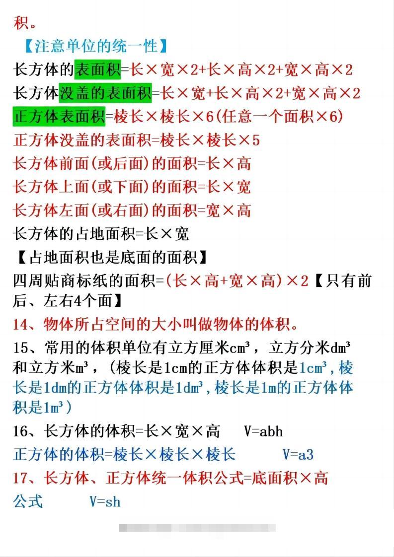 图片[2]-五下数学：38个必背知识点（通用）-资源V站
