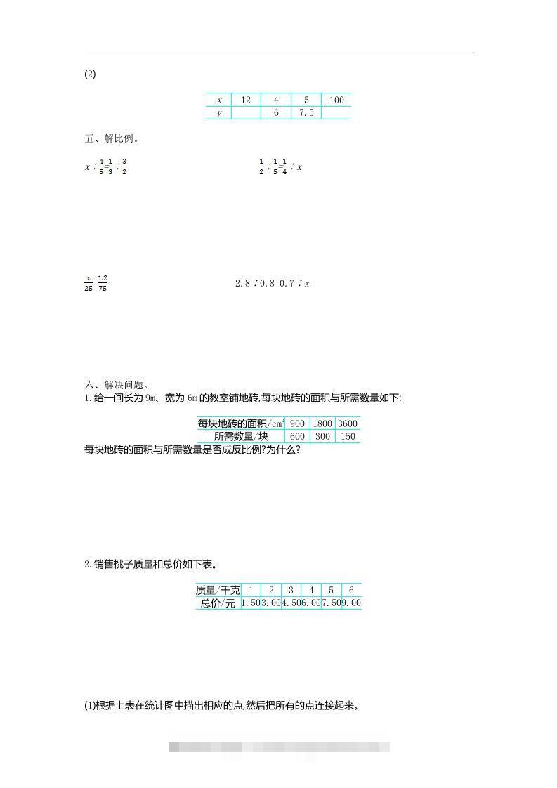 图片[2]-六下苏教版数学第六单元测试卷-1-资源V站