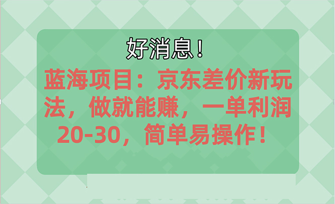 越早知道越能赚到钱的蓝海项目：京东大平台操作，一单利润20-30，简单易操作-资源V站