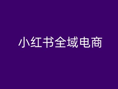 小红书全域电商，小红书电商教程-资源V站
