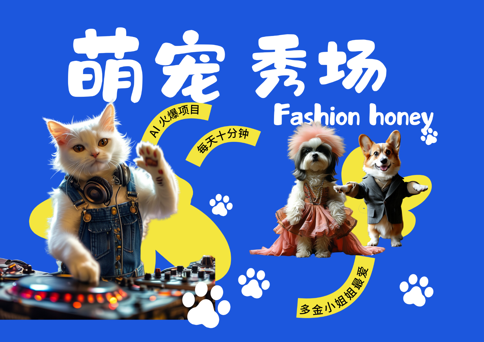 酷飒动物跳舞走秀  时尚喵FASHION汪 多金小姐姐最爱的 轻松月入破W-资源V站