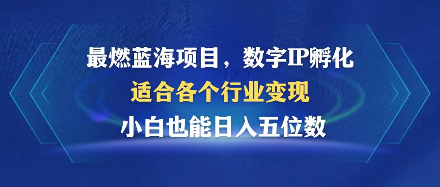 最燃蓝海项目  数字IP孵化  适合各个行业变现  小白也能日入5位数-资源V站