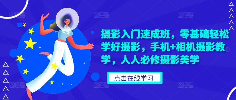 摄影入门速成班，零基础轻松学好摄影，手机+相机摄影教学，人人必修摄影美学-资源V站