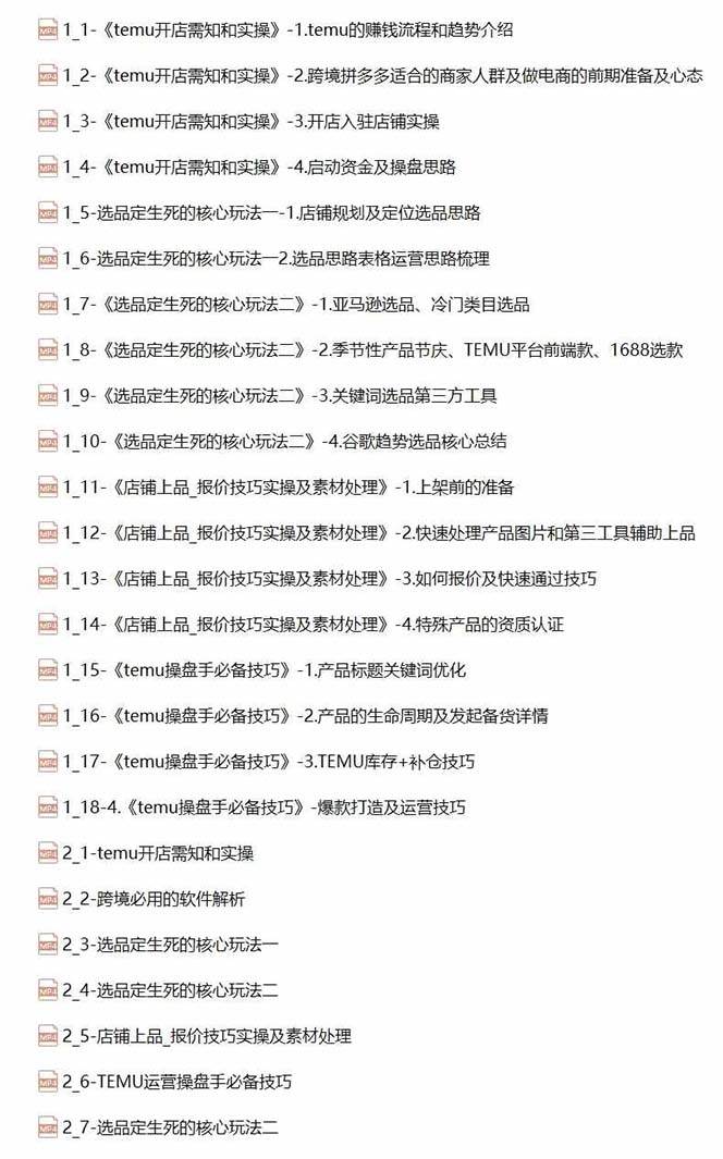 图片[2]-2024-TEMU拼多多·跨境开店、运营、选品（25节视频课）-资源V站