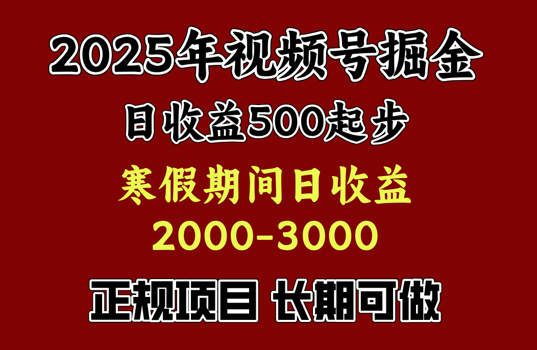 寒假期间一天收益2000+，小白一天就能上手-资源V站