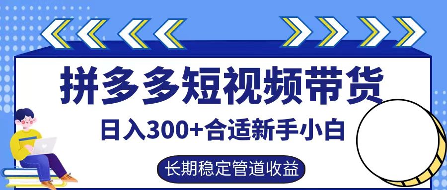 拼多多短视频带货日入300+，实操账户展示看就能学会-资源V站