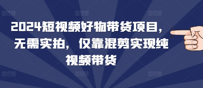 2024短视频好物带货项目，无需实拍，仅靠混剪实现纯视频带货-资源V站