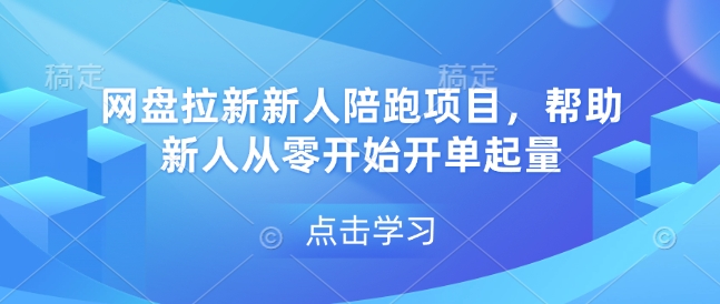 网盘拉新新人陪跑项目，帮助新人从零开始开单起量-资源V站