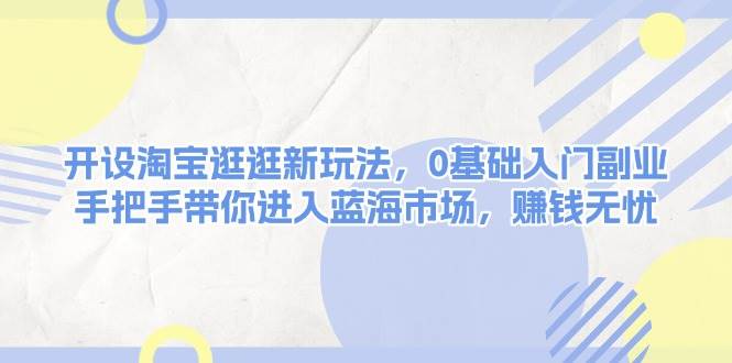 开设淘宝逛逛新玩法，0基础入门副业，手把手带你进入蓝海市场，赚钱无忧-资源V站