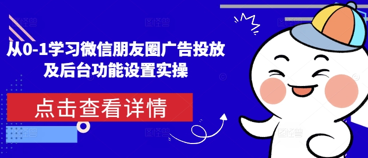 从0-1学习微信朋友圈广告投放及后台功能设置实操-资源V站