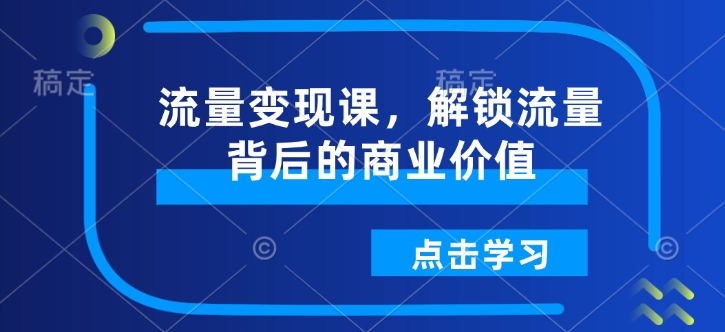 流量变现课，解锁流量背后的商业价值-资源V站