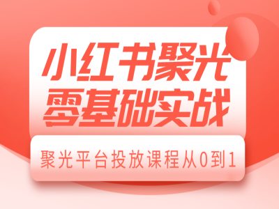 小红书聚光零基础实战，聚光平台投放课程从0到1-资源V站