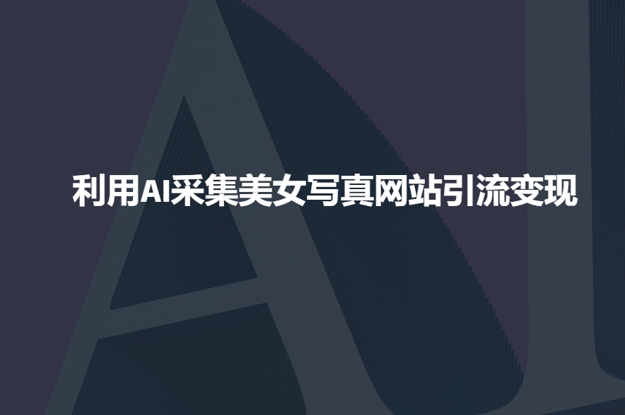 利用AI采集美女写真网站引流变现，引流嘎嘎的-资源V站