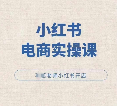 小红薯电商实操课，小红书开店实操必学课-资源V站