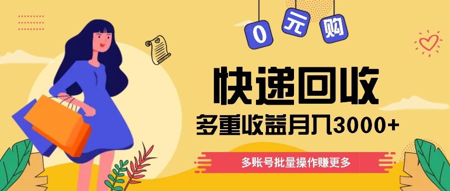 快递回收多重收益玩法，多账号批量操作，新手小白也能搬砖月入3000+！-资源V站