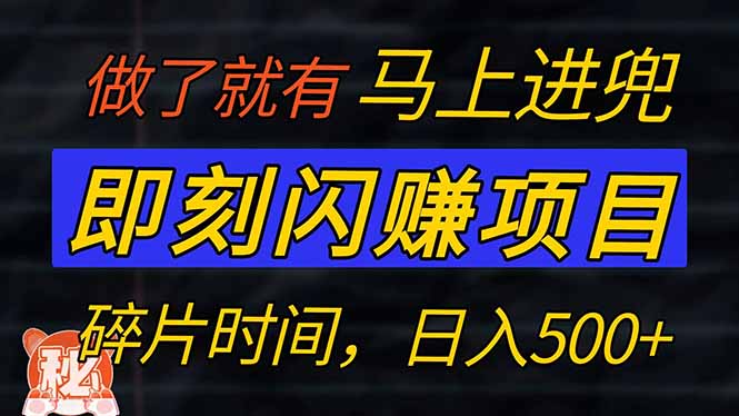零门槛 即刻闪赚项目！！！仅手机操作，利用碎片时间，轻松日赚500+-资源V站