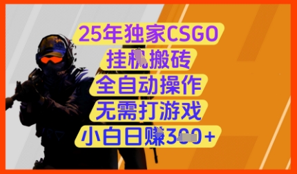 25年独家CSGO挂G搬砖，全自动操作，无需打游戏，小白日入3张+【揭秘】-资源V站