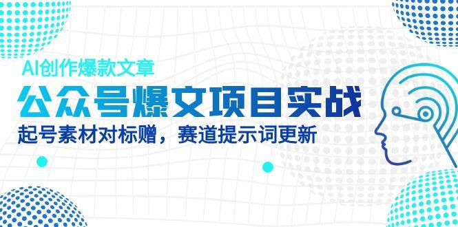 公众号爆文项目实战，AI创作爆款文章，起号素材对标赠(附赛道AI提示词-资源V站