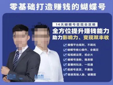 蝴蝶号专栏-视频号运营教程，零基础打造挣钱的蝴蝶号，14天蝴蝶号变现全攻略-资源V站