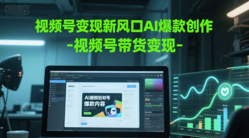 视频号变现新风口AI爆款创作-视频号带货变现-资源V站