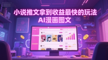 小说推文拿到收益最快的玩法，AI漫画图文-资源V站