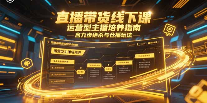 直播带货线下课，运营型主播培养指南，含九步绝杀与仓播玩法-资源V站